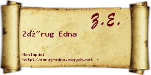 Zárug Edna névjegykártya